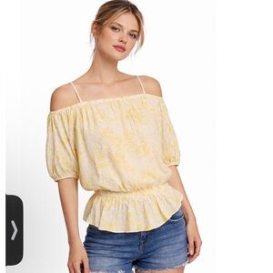 Free People Shades of Cool' Strappy Print Blouse